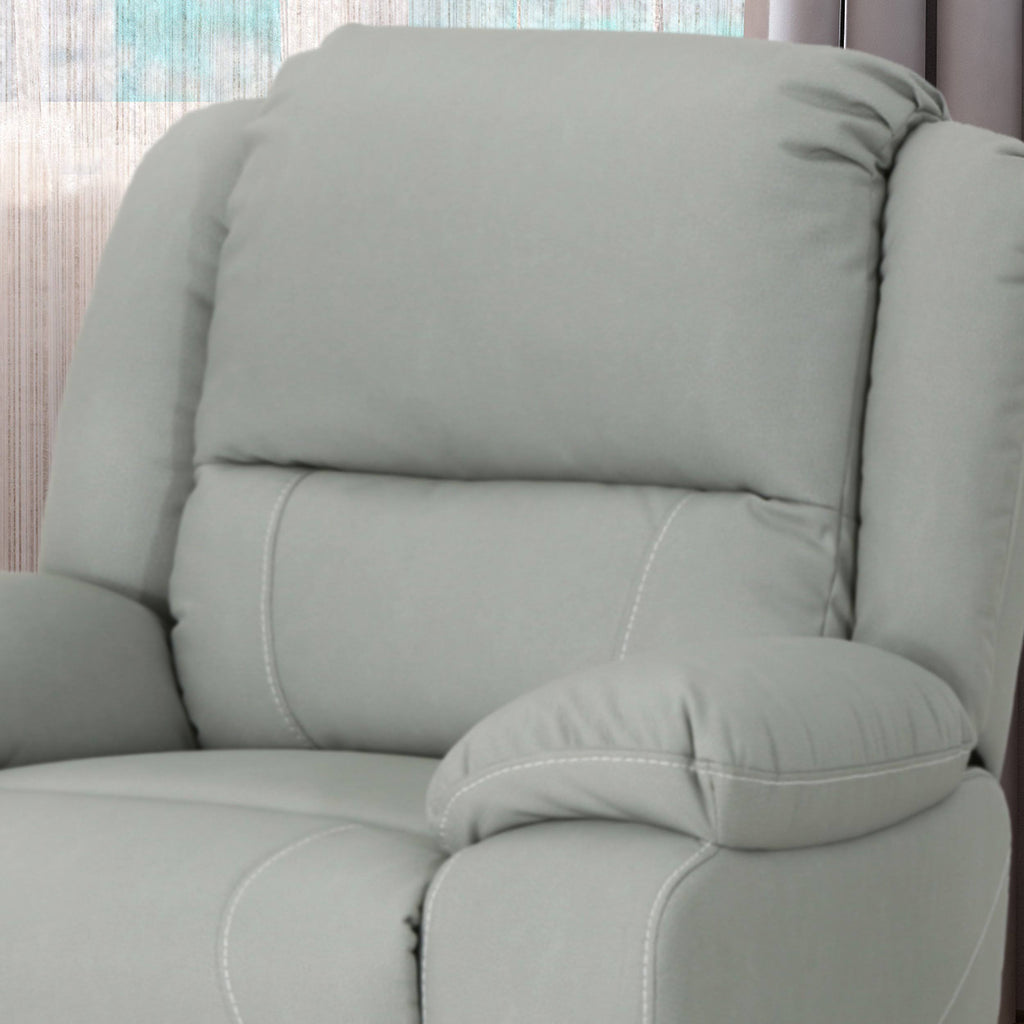 Light Gray Tufted Leather Swivel Recliner R38573