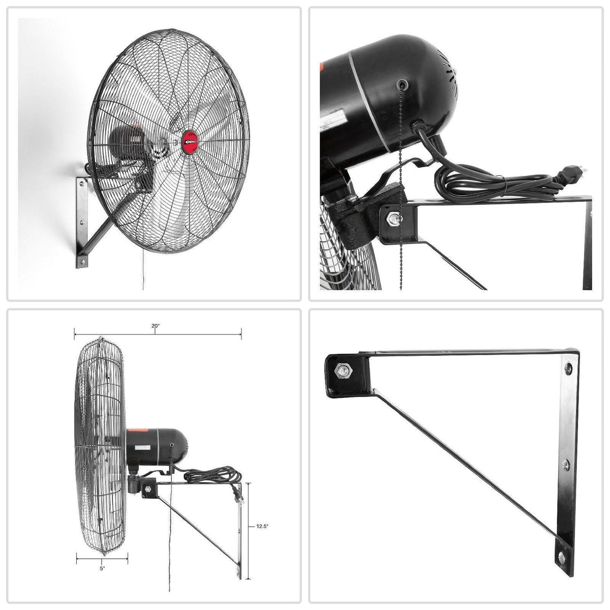 24 inch Oscillating Wall Mount Fan W3168