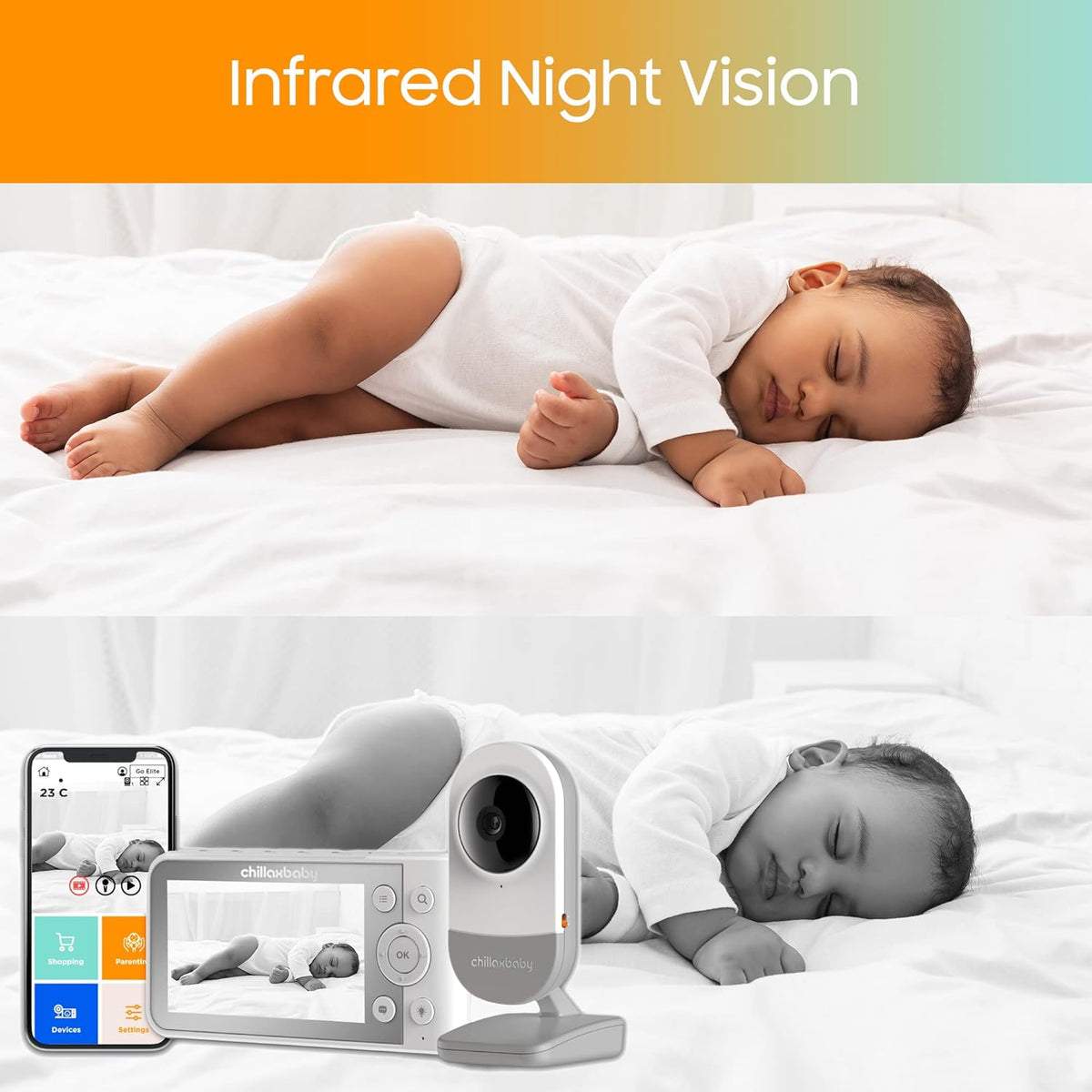 Baby Monitor with Camera & Control Unit, 4.3 Screen, HD Camera, Night Vision J29312