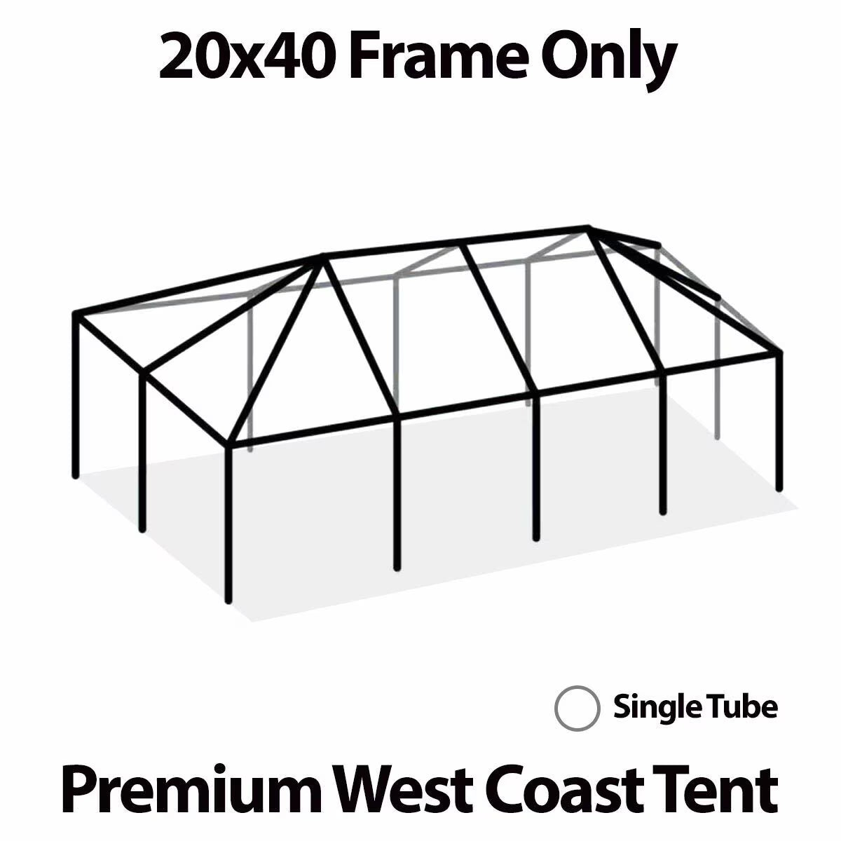 Tent Frame Only, 20 ft x 40 ft T376417