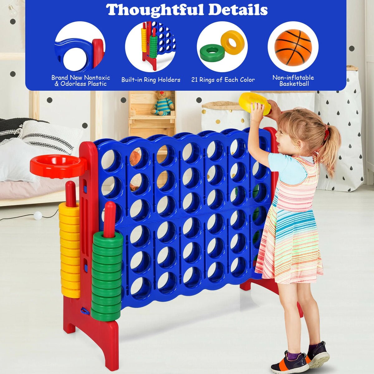 Giant Game Set Basketball Hoop & Ring Game K9475