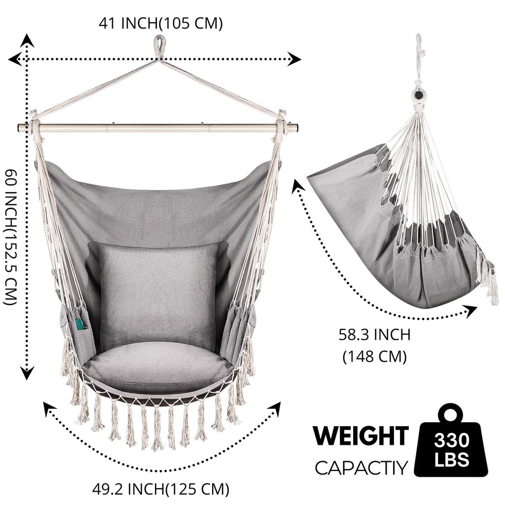 Cotton Weave Hammock Chair with Wood Spreader Bar R8167