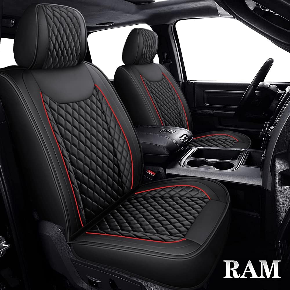 Black Gray Waterproof Faux Leather Full Set Seat Covers Z304