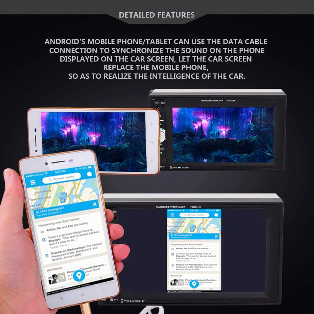6.2 Inch Double Din Car Multimedia Player with Bluetooth and Backup Camera V5541