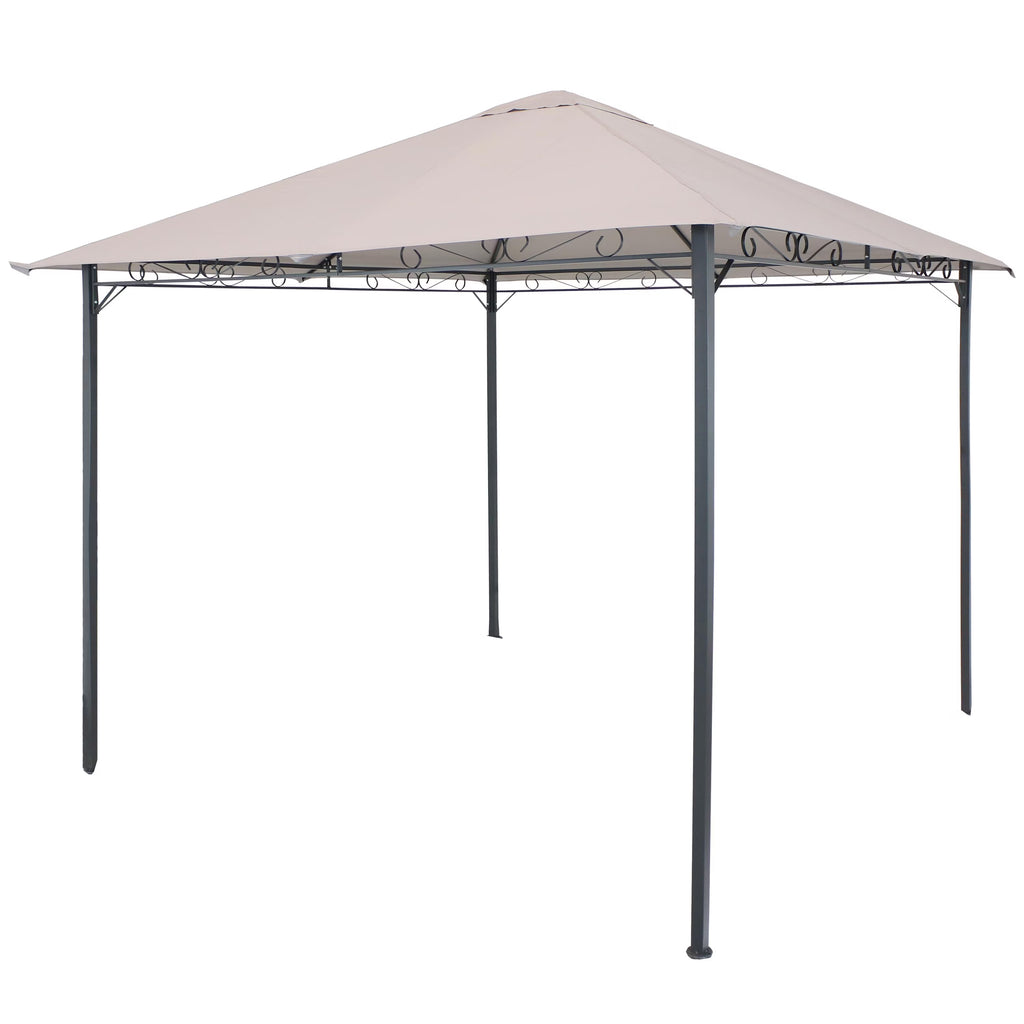 10' x 10' Steel Gazebo with Fabric Top - Gray K792