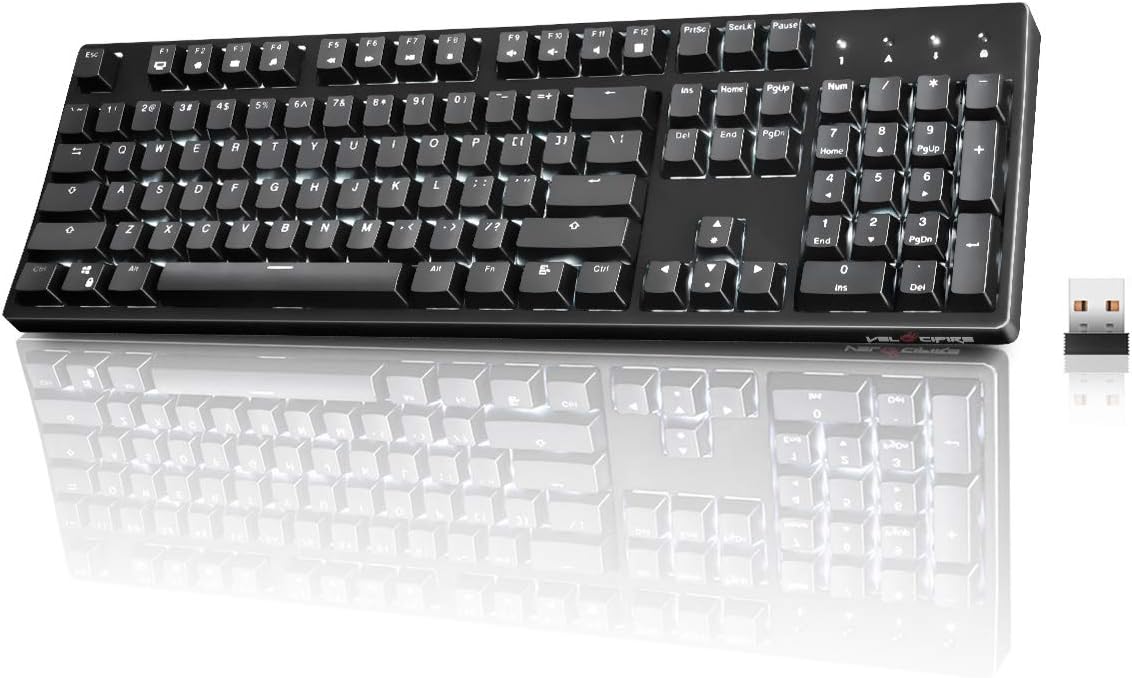 104-Key Full Size Mechanical Keyboard with Brown Switches LED Backlit Anti-ghosting Keys P886570