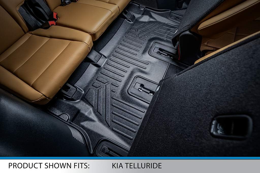 Black 3 Row & Both Cargo Liners Floor Mat Bundle D50244