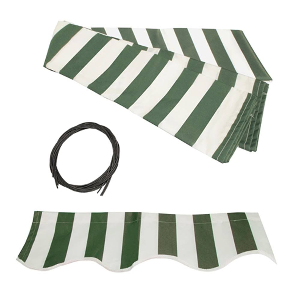 Black Frame Motorized Retractable Patio Canopy Awning 16x10 Green/White L787