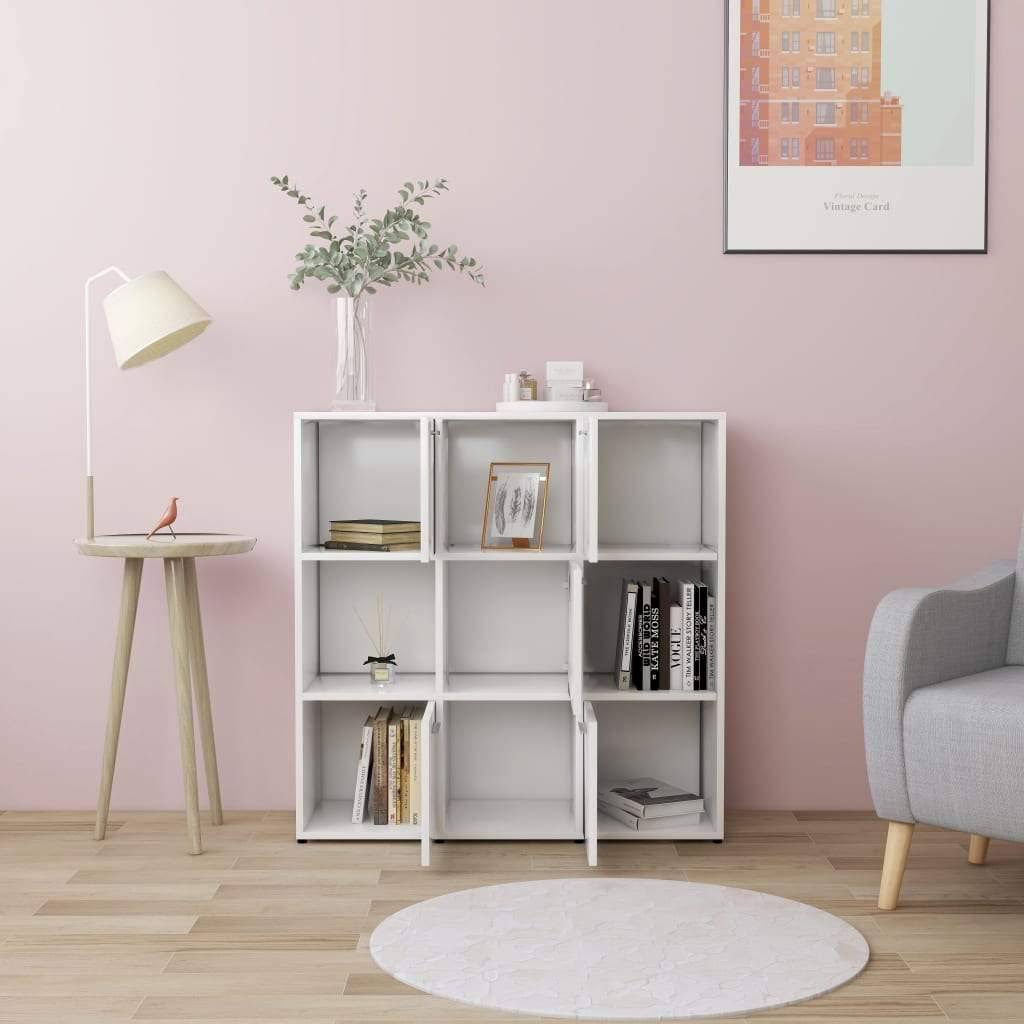 Book Cabinet High Gloss Black Chipboard A50236