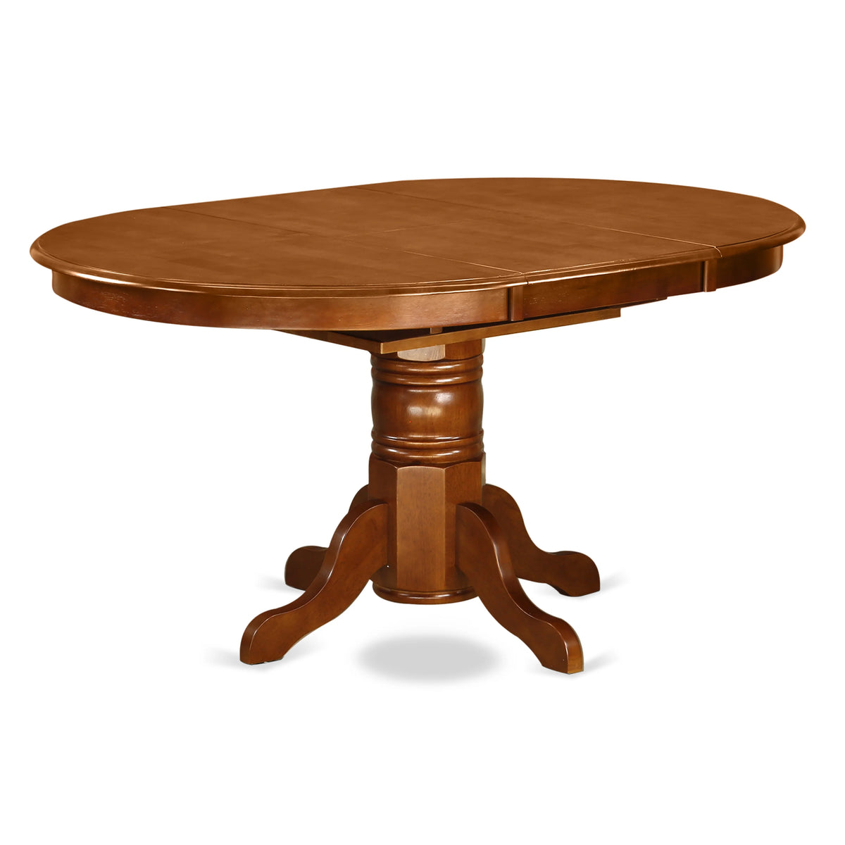 Oval Wood Butterfly Leaf Dining Table in Saddle Brown U207