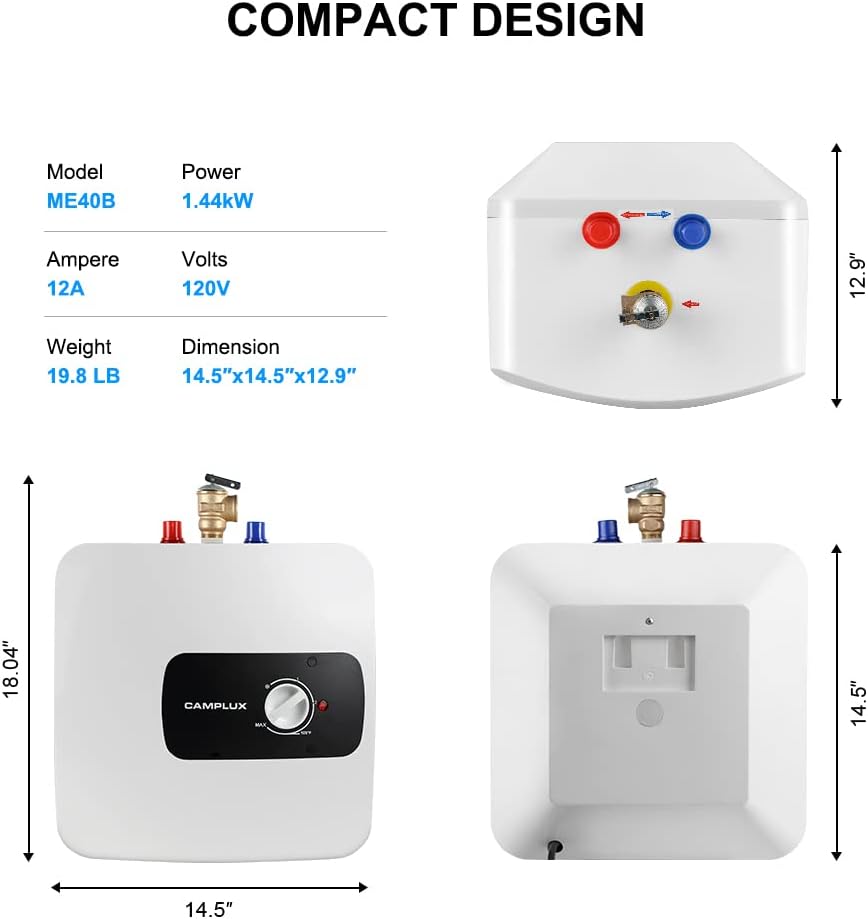 4 Gallon Electric Water Heater with Cord Plug U391