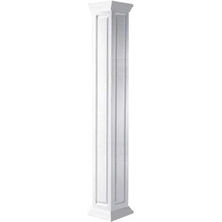 10 inchw x 48 i Craftsman Classic Square Raised Panel Column with Crown Capital and Crown Base Q1535