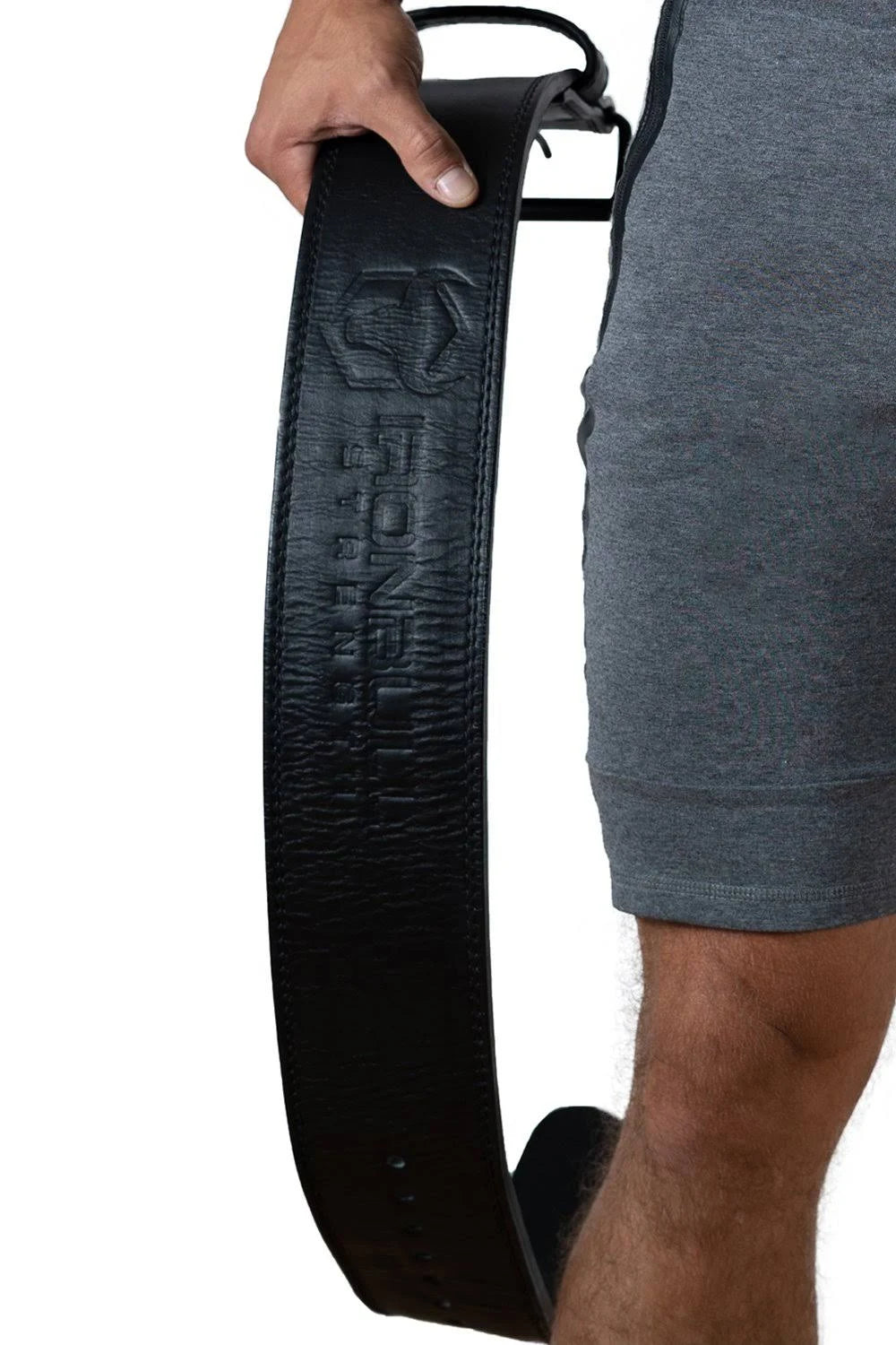 10mm Leather Powerlifting Belt, Single Prong, Black K6502